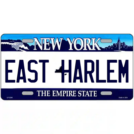 East Harlem New York Blue Metal Sign