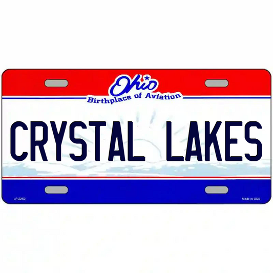 Crystal Lakes Ohio Metal Sign