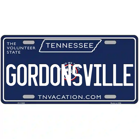 Gordonsville Tennessee Blue Metal Sign