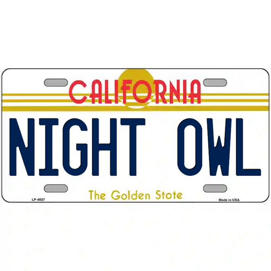 Night Owl California Metal Sign