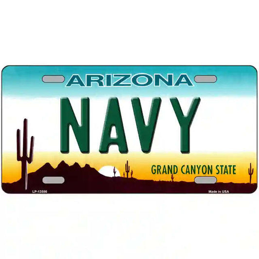 Navy Arizona Metal Sign