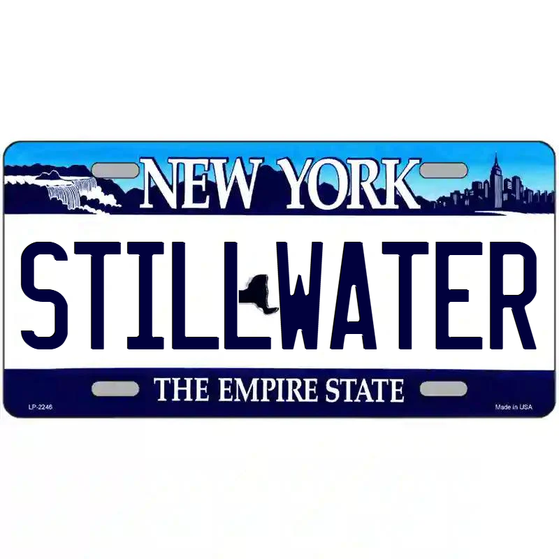 Stillwater New York Blue Metal Sign