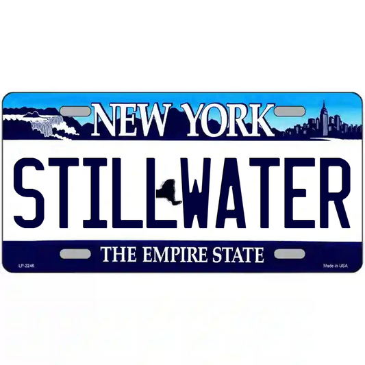 Stillwater New York Blue Metal Sign