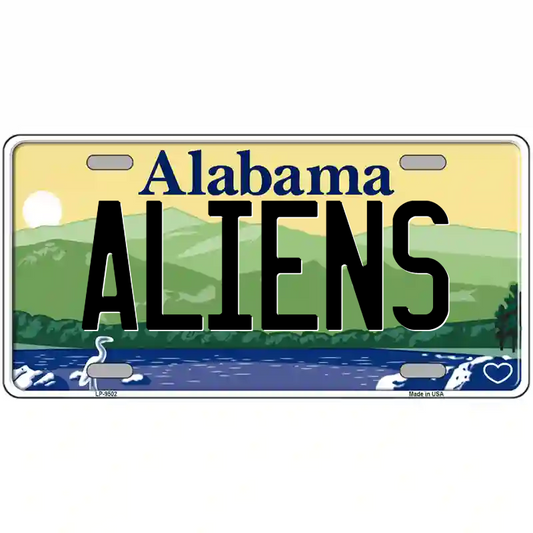 Aliens Alabama Metal Sign