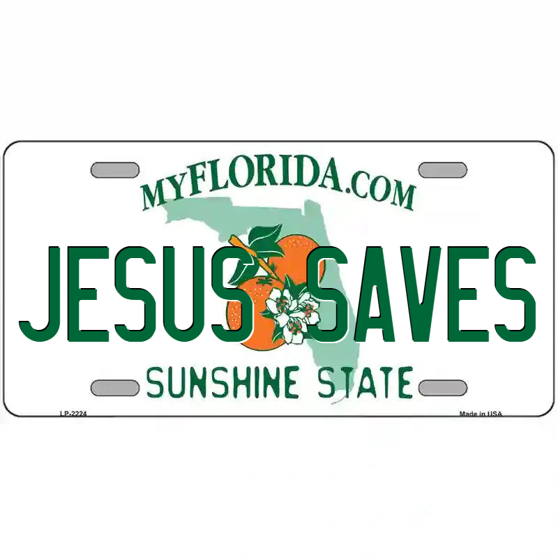 Jesus Saves Florida Metal Sign