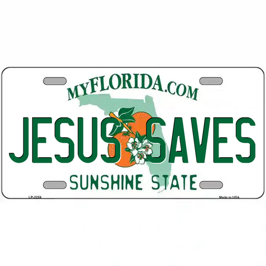 Jesus Saves Florida Metal Sign