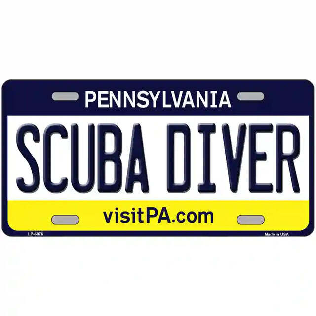 Scuba Diver Pennsylvania Metal Sign