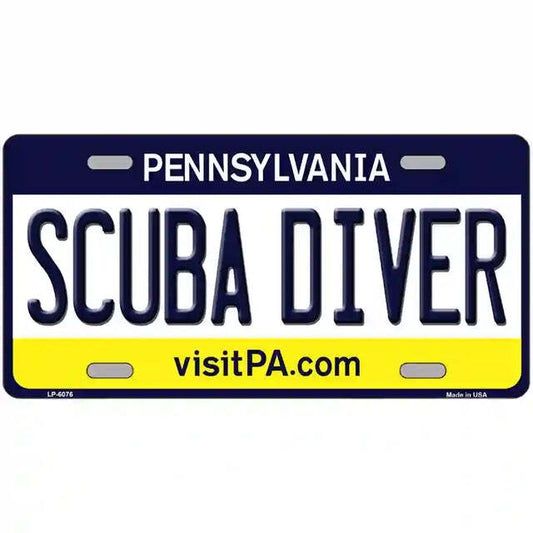 Scuba Diver Pennsylvania Metal Sign