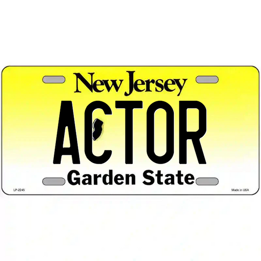 Actor New Jersey Metal Sign