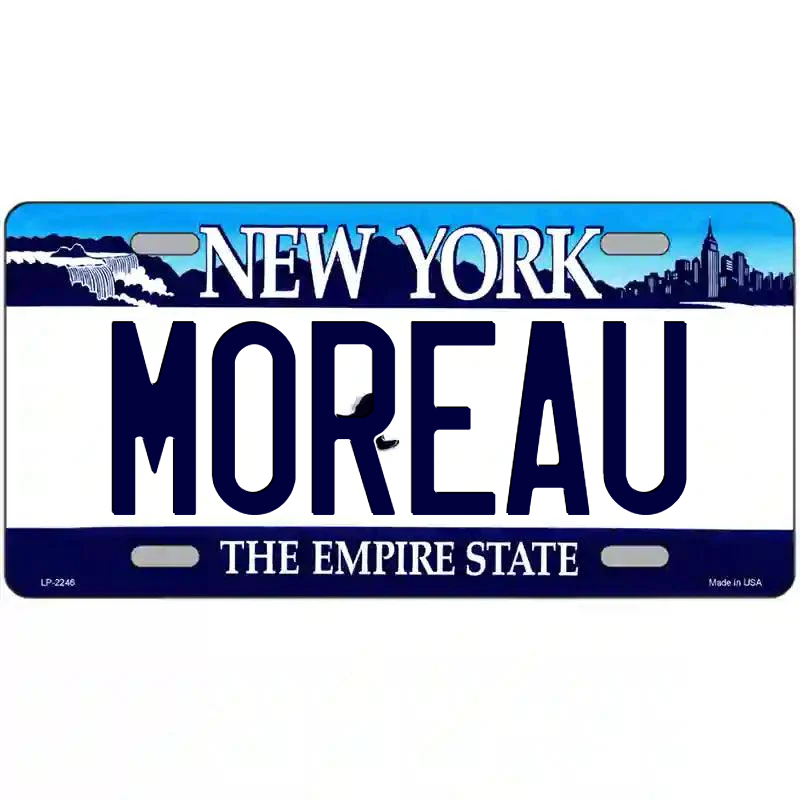 Moreau New York Blue Metal Sign