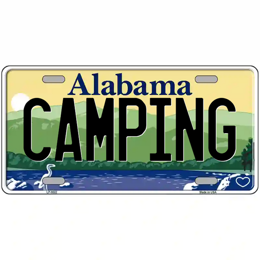 Camping Alabama Metal Sign