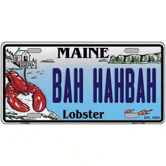 Bah Hahbah Maine Lobster Metal Sign