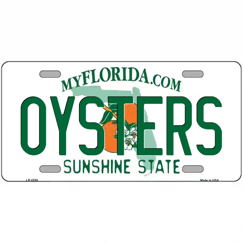 Oysters Florida Metal Sign
