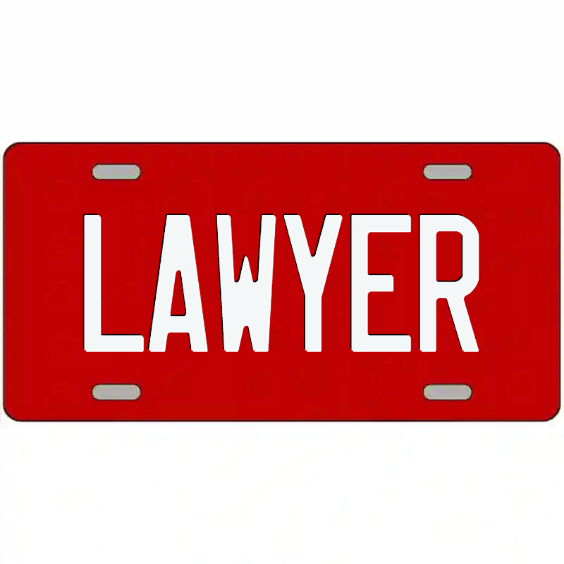 Lawyer White and Red Metal Sign