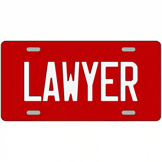 Lawyer White and Red Metal Sign