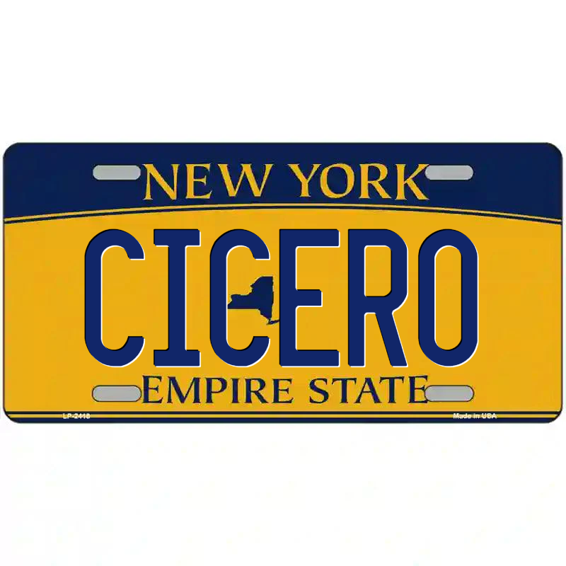 Cicero New York Yellow Metal Sign