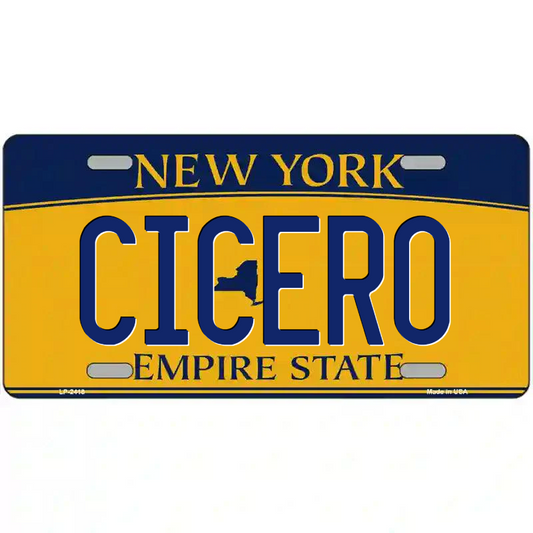 Cicero New York Yellow Metal Sign