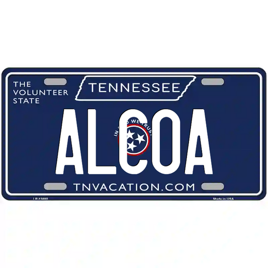 Alcoa Tennessee Blue Metal Sign