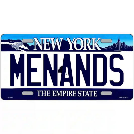 Menands New York Blue Metal Sign