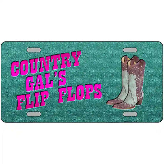 Country Gal's Flip Flops Metal Sign