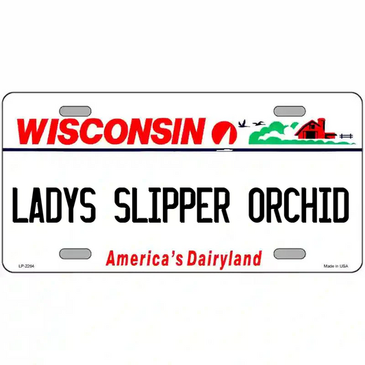 Ladys Slipper Orchid Wisconsin Metal Sign