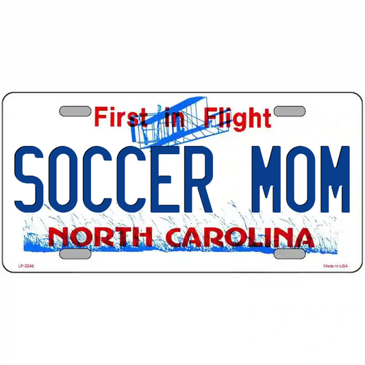 Soccer Mom North Carolina Metal Sign