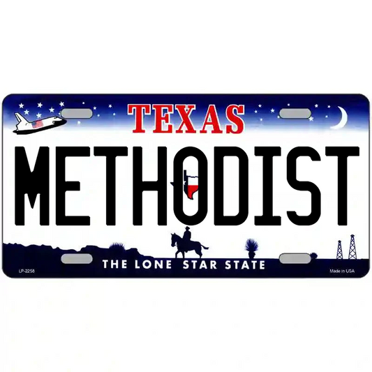 Methodist Texas Metal Sign