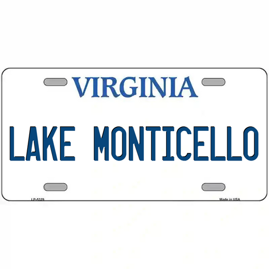 Lake Monicello Virginia Metal Sign