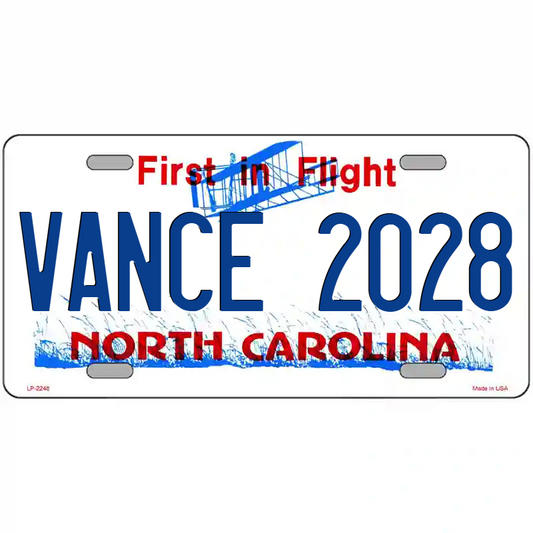 Vance 2028 North Carolina Metal Sign