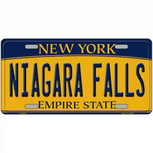 Niagara Falls New York Yellow Metal Sign