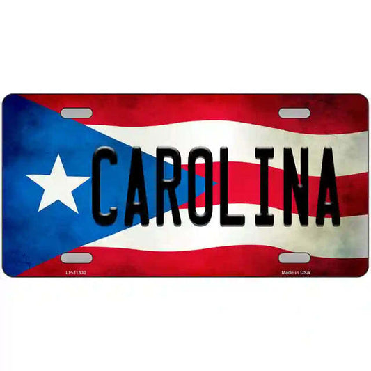 Carolina Puerto Rico Flag Metal Sign