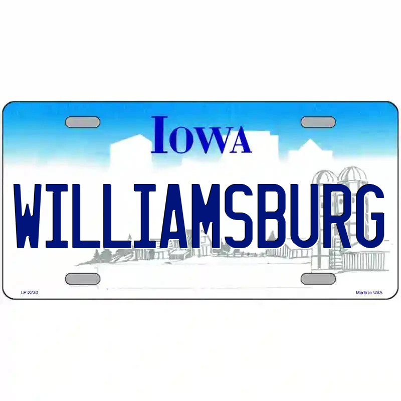 Williamsburg Iowa Metal Sign