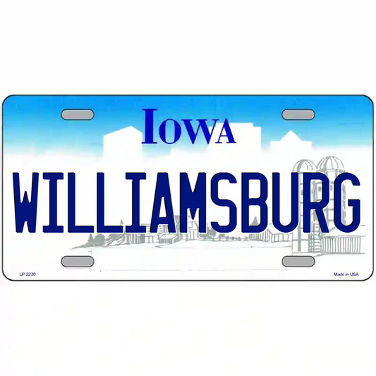 Williamsburg Iowa Metal Sign