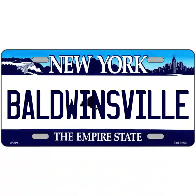 Baldwinsville New York Blue Metal Sign