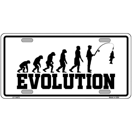 Evolution Fisherman Metal Sign