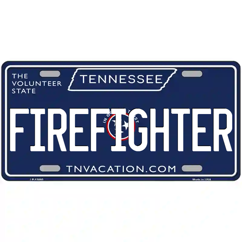 Firefighter Tennessee Blue Metal Sign