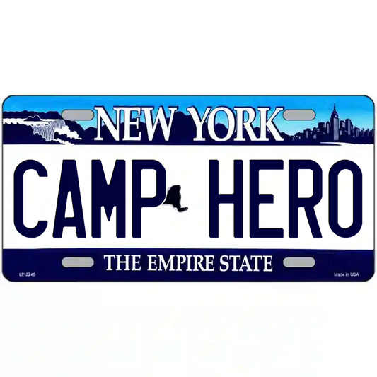 Camp Hero New York Blue Metal Sign