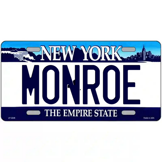 Monroe New York Blue Metal Sign