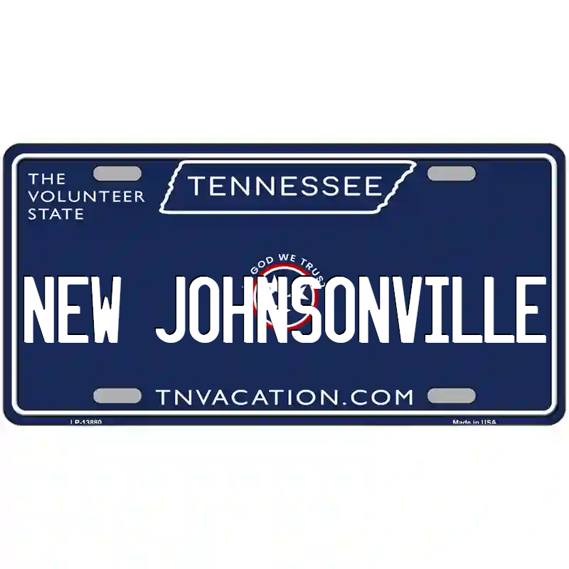 New Johnsonville Tennessee Blue Metal Sign