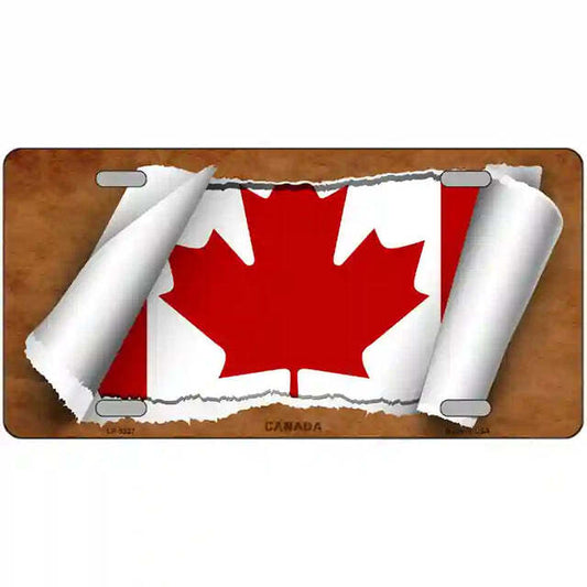 Canada Scroll Flag Metal Sign