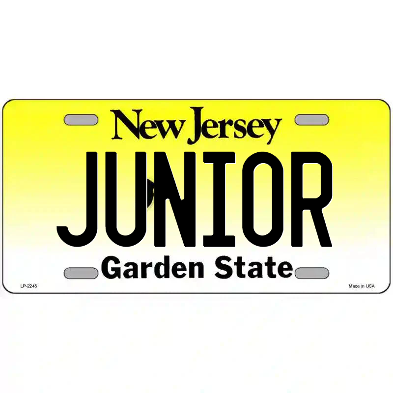 Junior New Jersey Metal Sign
