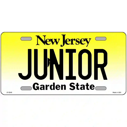 Junior New Jersey Metal Sign