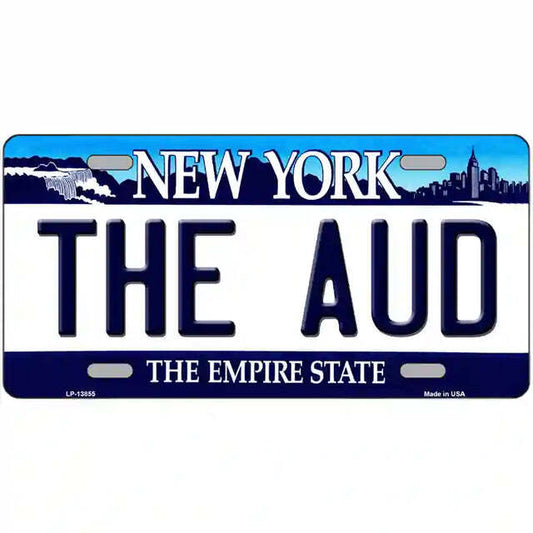 The Aud New York Blue Metal Sign