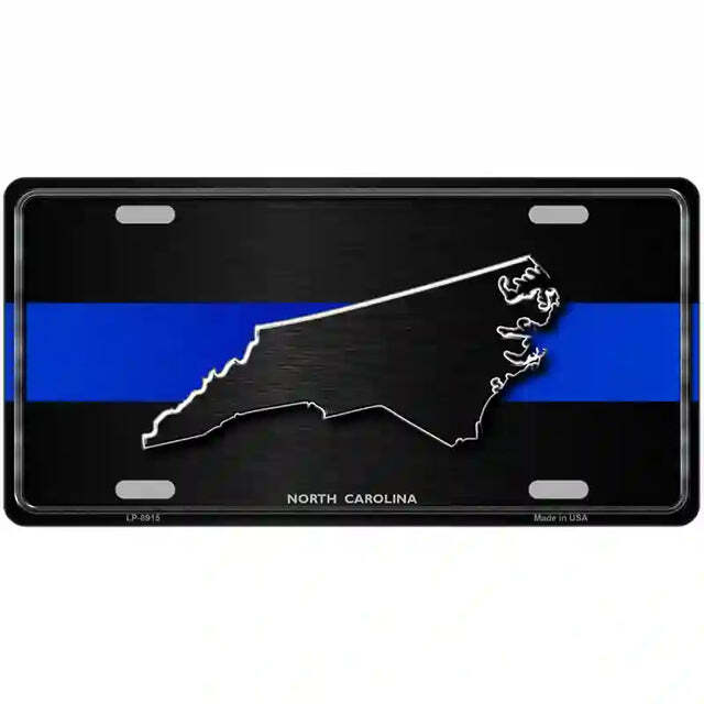 North Carolina Thin Blue Line Metal Sign