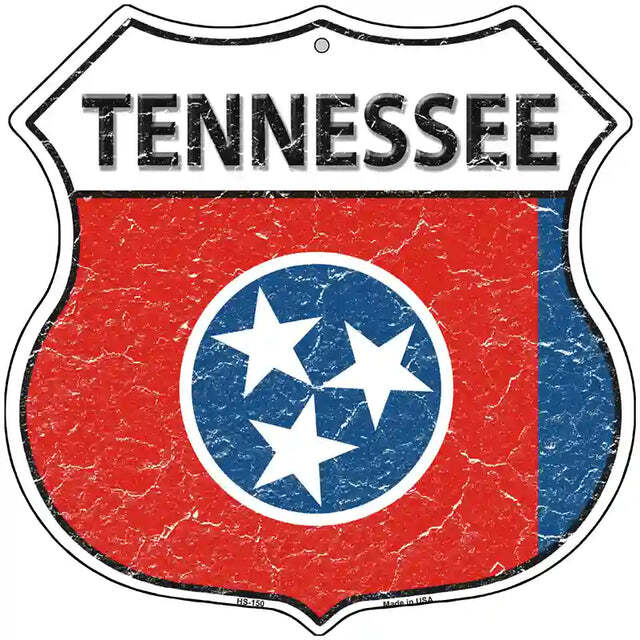 Tennessee Flag Highway Shield Metal Sign