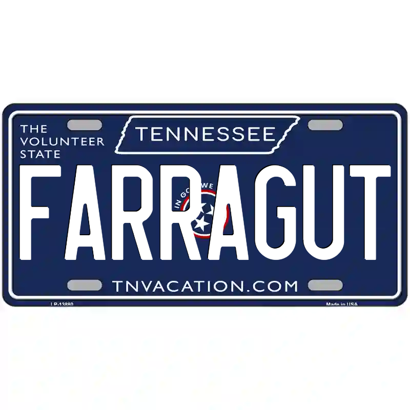 Farragut Tennessee Blue Metal Sign