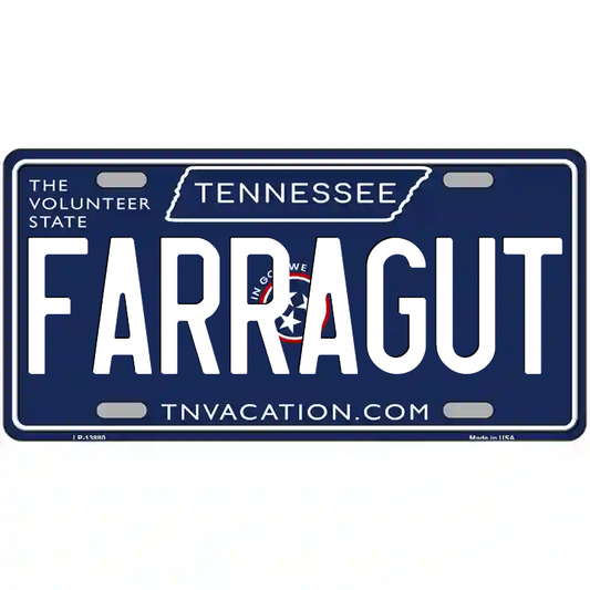 Farragut Tennessee Blue Metal Sign