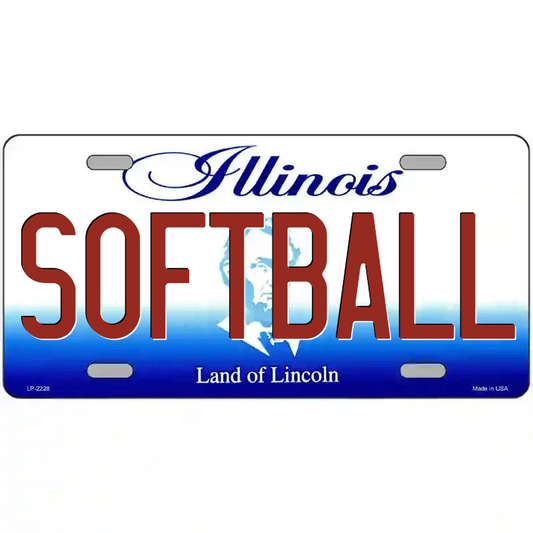 Softball Illinois Metal Sign