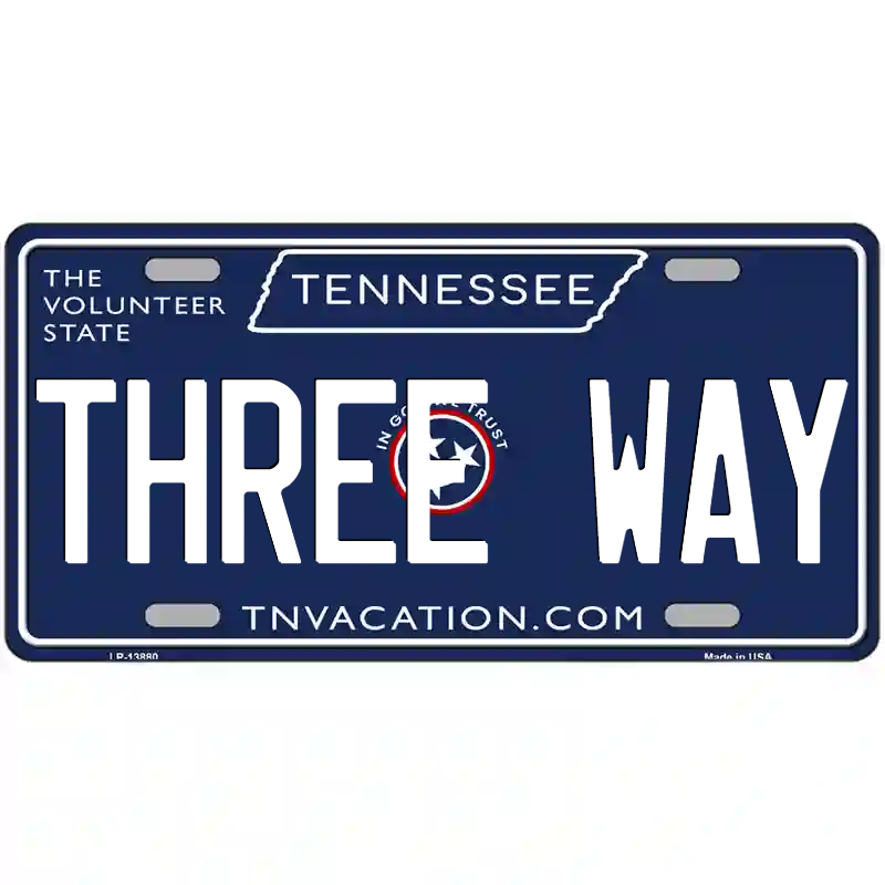 Three Way Tennessee Blue Metal Sign