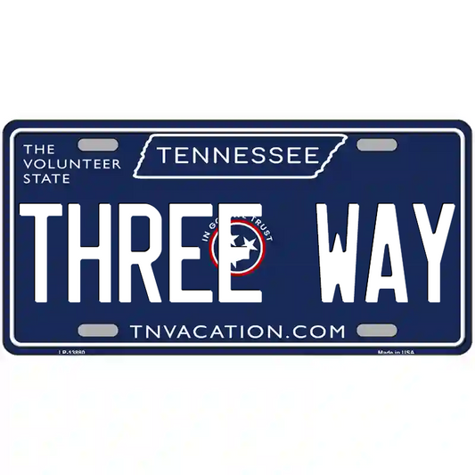 Three Way Tennessee Blue Metal Sign